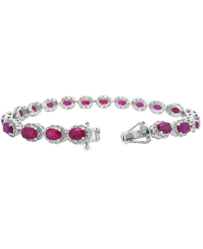 Macy's Oval Tanzanite (7.60 ct. t.w.) and Diamond Bracelet (0.01 Sterling Silver