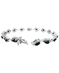 Macy's Pear Sapphire (8 ct. t.w.) and White Sapphire Bracelet (0.04 ct. t.w.) in Sterling Silver