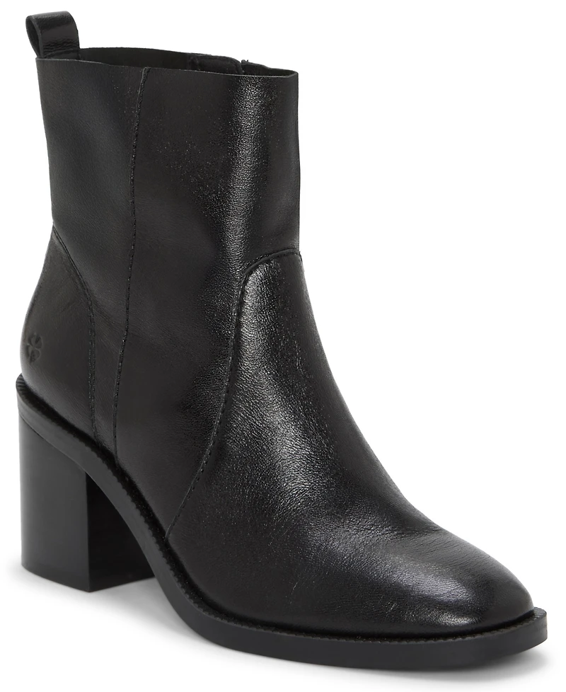 Lucky Brand Women's Alivia Almond Toe Stacked Heel Booties