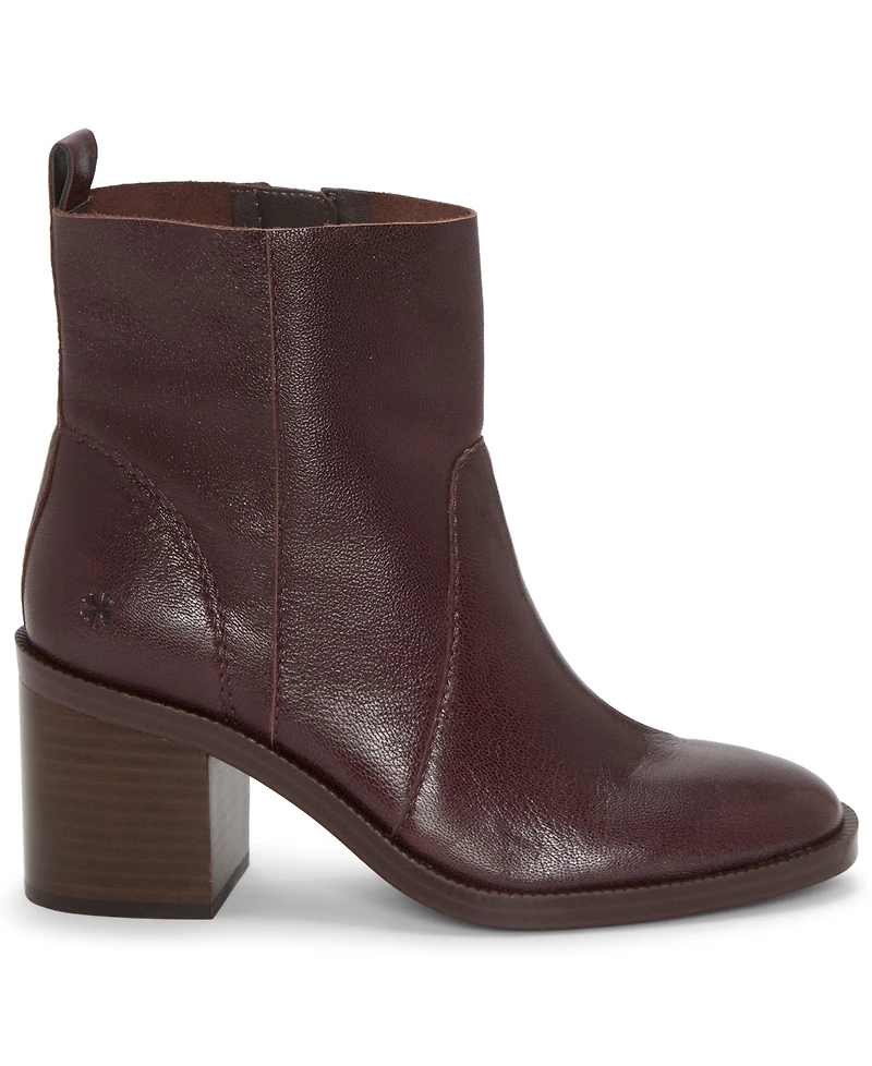 Lucky Brand Women's Alivia Almond Toe Stacked Heel Booties