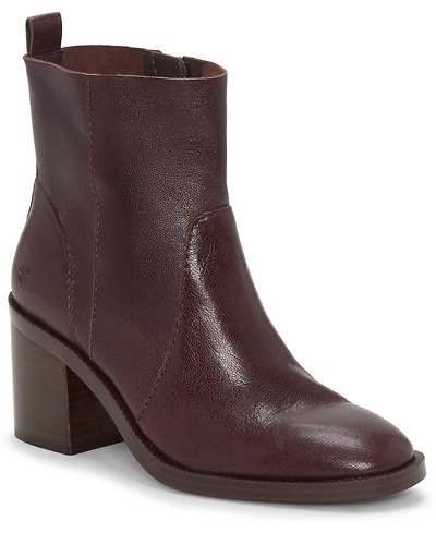 Lucky Brand Women's Alivia Almond Toe Stacked Heel Booties