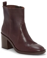 Lucky Brand Women's Alivia Almond Toe Stacked Heel Booties