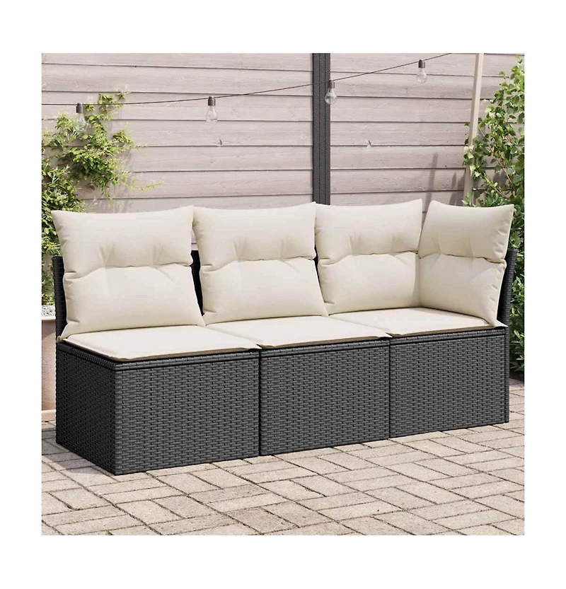 Garden Sofa Black, Cream White