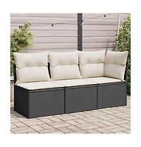Garden Sofa Black, Cream White