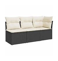Garden Sofa Black, Cream White