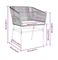 vidaXL Garden Chair Black Pe rattan Standard Uv-resistant materials
