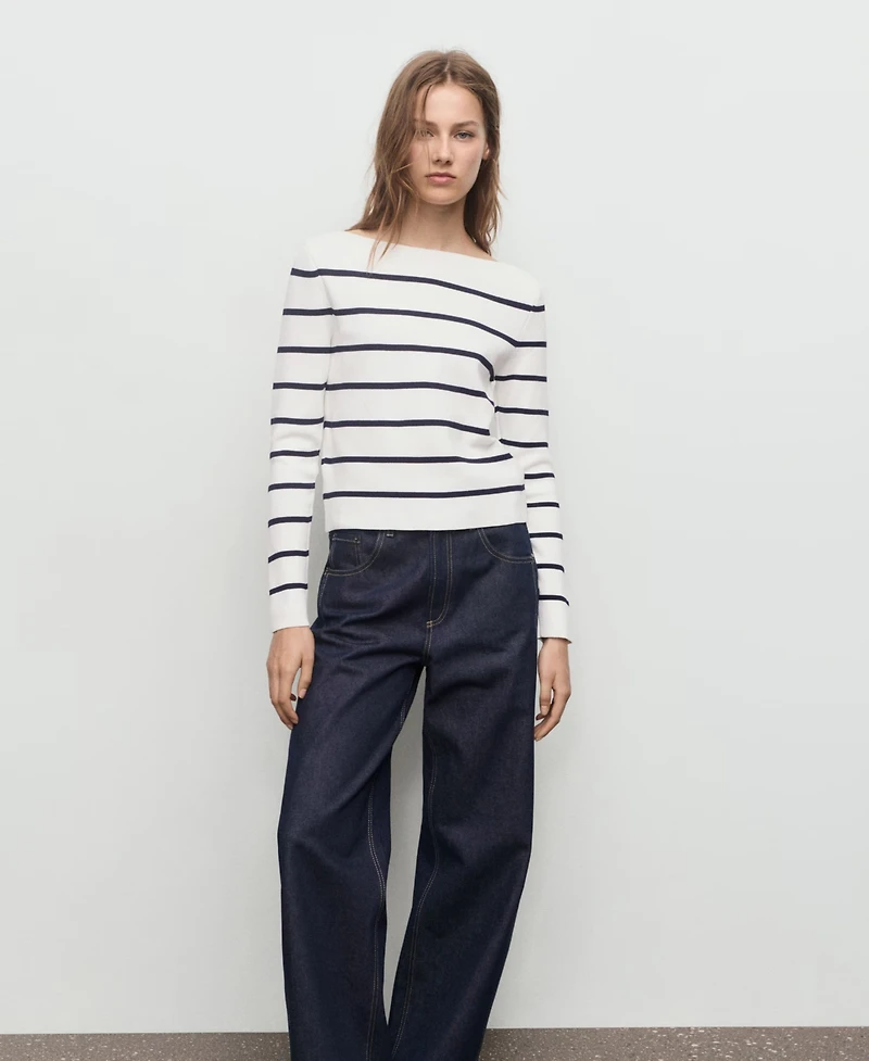 Mango Women's Fine-Knit Boat-Neck Sweater