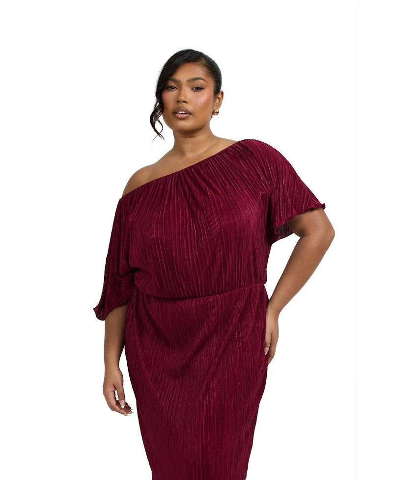 Fashion-szn Curve Plus Plisse Midaxi Dress