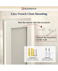 keonjinn Inch Led Bathroom Vanity Mirror Tempered Glass Front & Backlit Dimmable 3 Color Lighted Mirror Anti-fog Memory Function Frameless