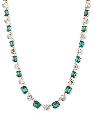Anne Klein Glass Stones Gold-Tone Single Strand Necklace