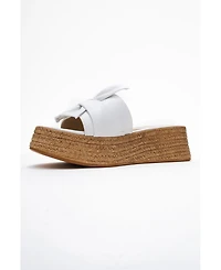 Prologue Shoes Shara Braided Bow & Bee Buckle Platform Sandal (Women)