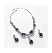 Sohi Women's Silver Plated Designer Stone Jewellery Set
