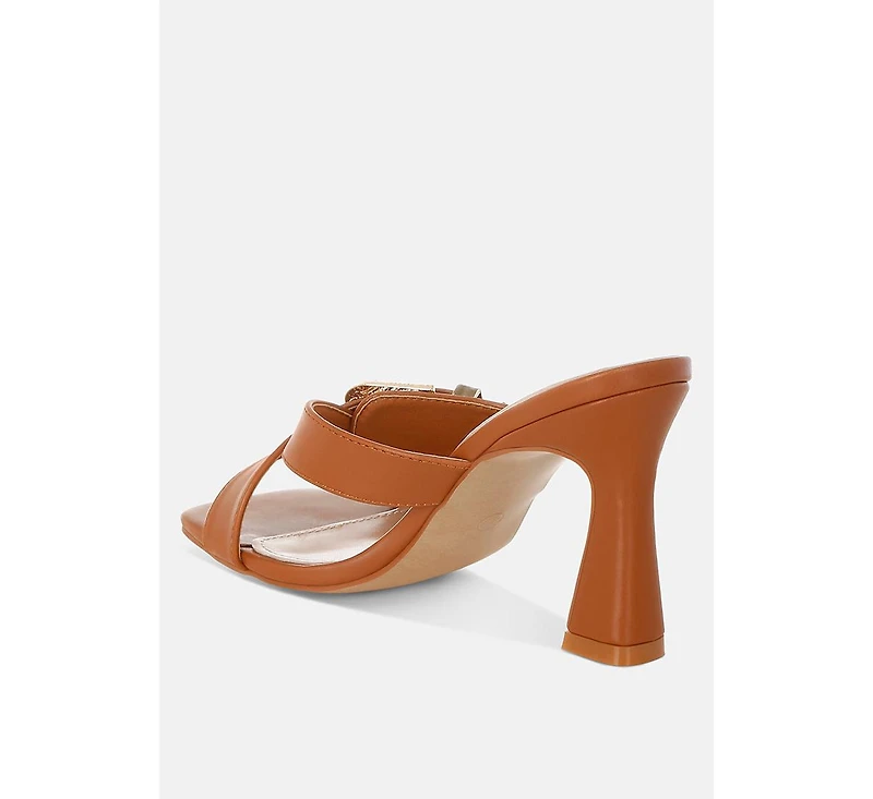 London Rag Mohaya Engraved Metallic Buckle Sandals Women