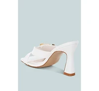 London Rag Mohaya Engraved Metallic Buckle Sandals Women