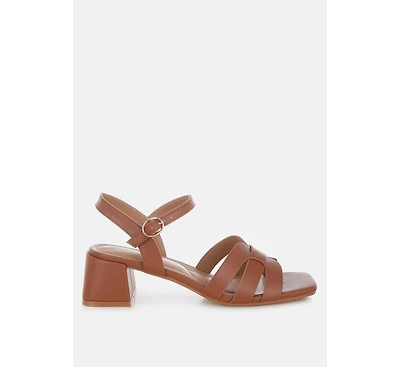 London Rag Eliska Strappy Square Toe Block Heels Women