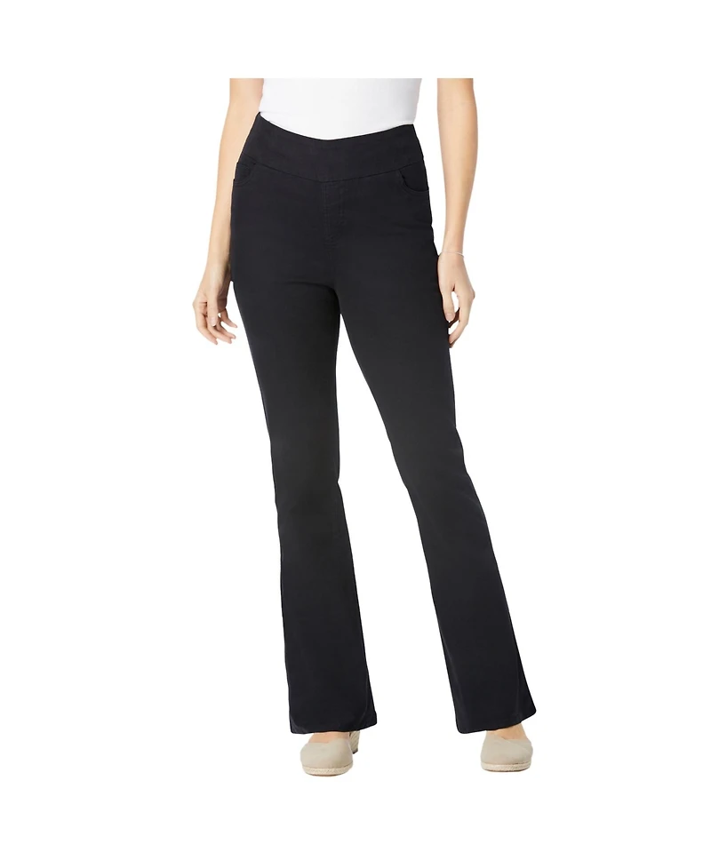 Woman Within Women's Flex-Fit Pull-On Bootcut Gap-Free Stretch Denim Jeans