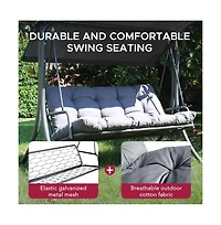 Sunjoy 3-Person Deluxe Outdoor Patio Garden Steel Frame Swing