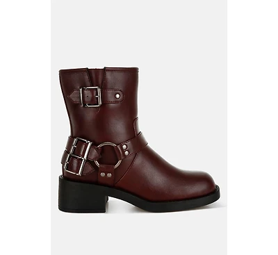 Caribou Harness Detail Biker Boots Women