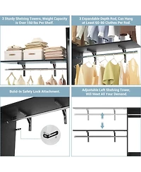 Aheaplus 20-96" W Closet System for Bedroom