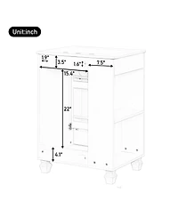 Lovmor 24inch Bathroom Vanity with Sink Bathroom Cabinet with Door Shelf Side Open Storage Solid Wood Frame Soft Closing Door White