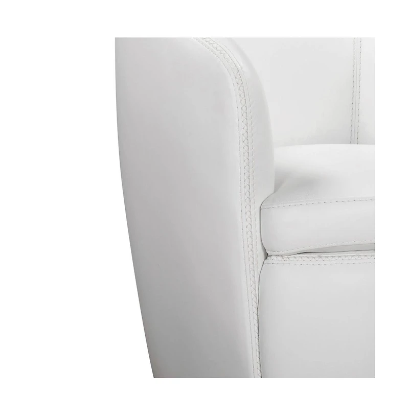 Parker Living Snow 100% Italian Leather Swivel Club Chair