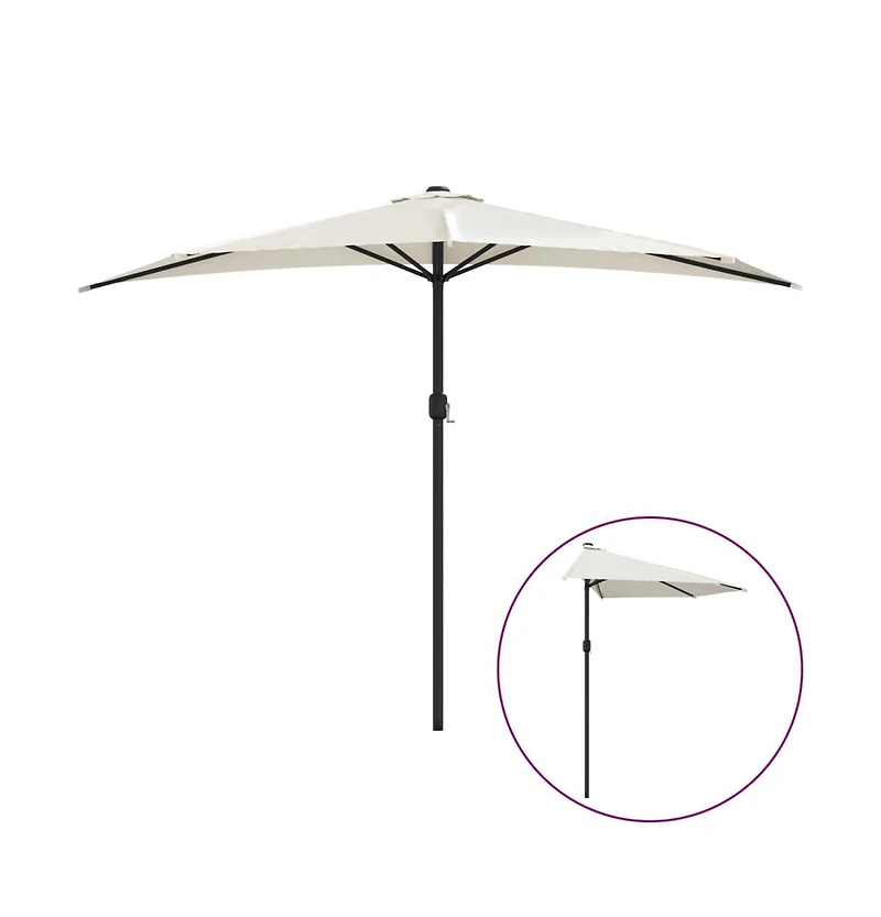 vidaXL Garden Parasol Sand Polyester, Aluminum, Steel 118.1 x 61.0 in
