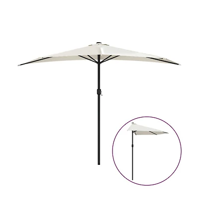 vidaXL Garden Parasol Sand Polyester, Aluminum, Steel 118.1 x 61.0 in