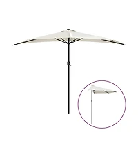 vidaXL Garden Parasol Sand Polyester, Aluminum, Steel 118.1 x 61.0 in