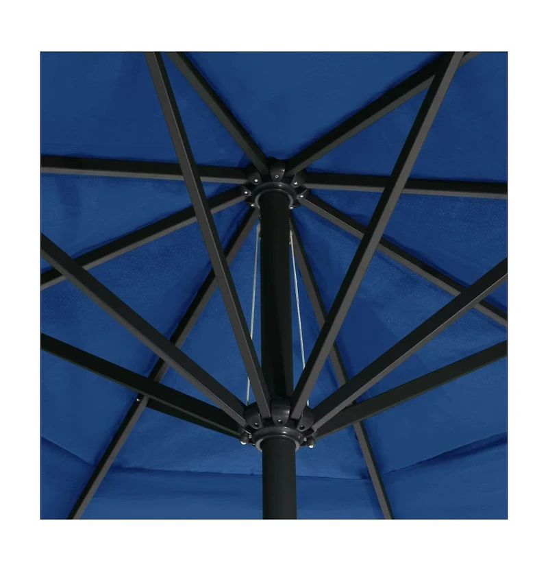 vidaXL Garden Parasol Azure Blue Polyester with Pa coating Large