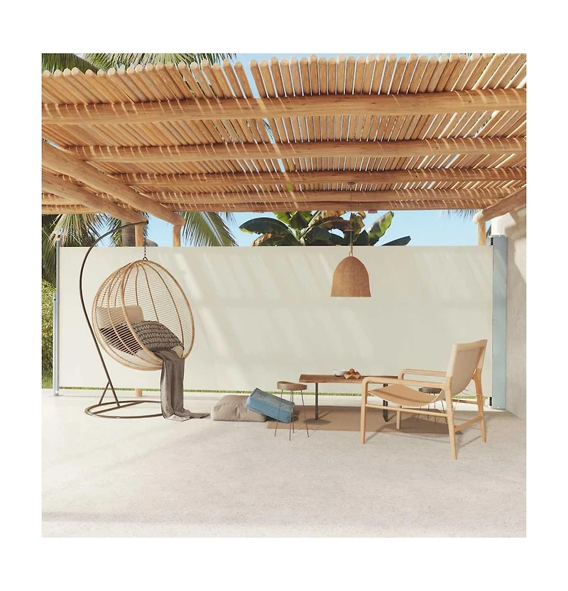 vidaXL Side Awning Cream