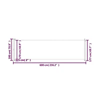 vidaXL Side Awning Grey Polyester with Pu coating, Powder-Coated Steel