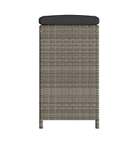 vidaXL Garden Bar Stool Set of 2 Grey Pe Rattan 15.7 x 15.7 x 29.9 in