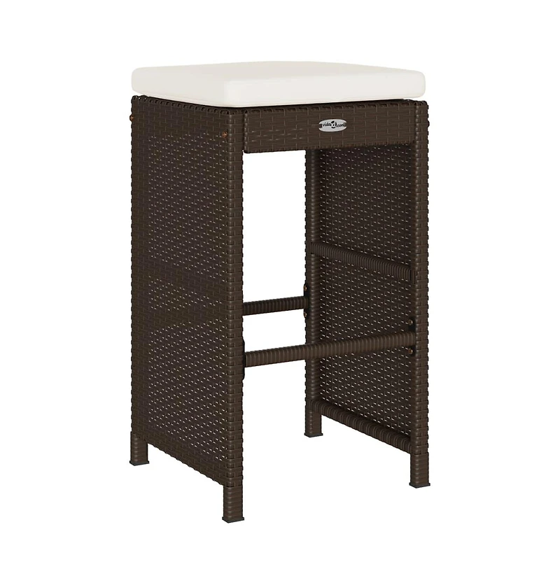 vidaXL Garden Bar Stool Set of 6 Brown Pe rattan Standard