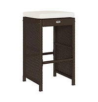 vidaXL Garden Bar Stool Set of 6 Brown Pe rattan Standard