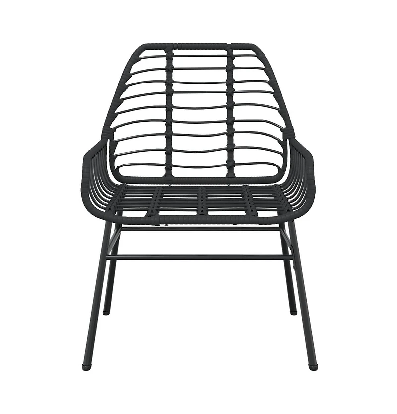 vidaXL Garden Chair Black Pe rattan, powder-coated steel Medium