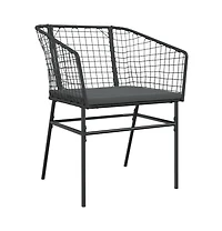 vidaXL Garden Chair Black Poly Rattan Uv-resistant materials