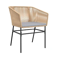 vidaXL Garden Chair Brown Pe Rattan, Powder-Coated Steel Standard
