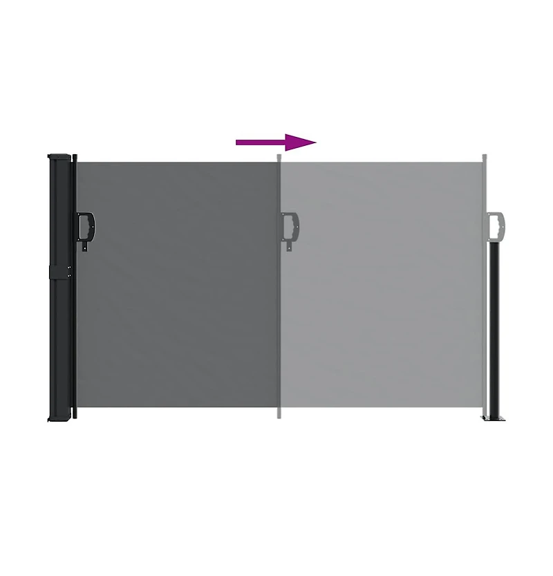 vidaXL Retractable Side Awning Black