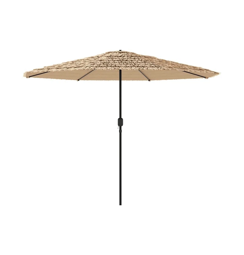 vidaXL Garden Parasol Brown Polyester, Powder-Coated Steel Large