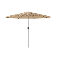 vidaXL Garden Parasol Brown Polyester, Powder-Coated Steel Large