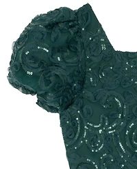 Rare Editions Girls 7-16 Soutache Short Sleeve A-Line Dress
