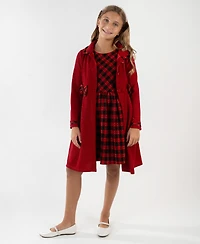 Rare Editions Girls 7-16 2-Piece Plaid Coat and Dress Set