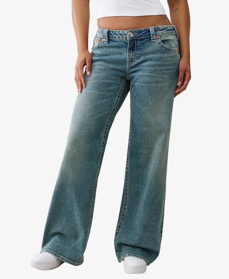 True Religion Women's Bobbi Baggy Low Rise Big T Jeans