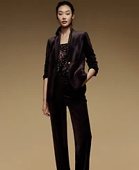 Donna Karan New York Women's Velvet One Button Jacket