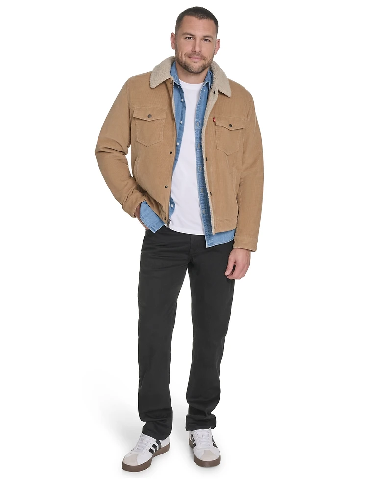 Levi's Men's Corduroy Trucker with Sherpa Collar Jacket