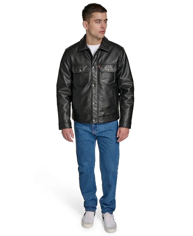 Levi's Men's Faux Leather Trucker Jacket