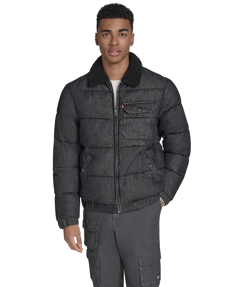 Levi's Men's Denim Quilted Sherpa Collar Jacket