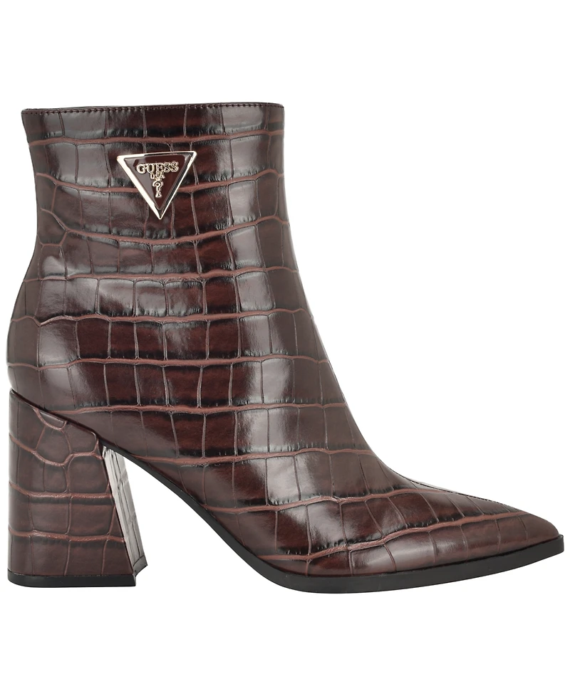 Guess Womens Lusera Flared Block Heel Dress Booties