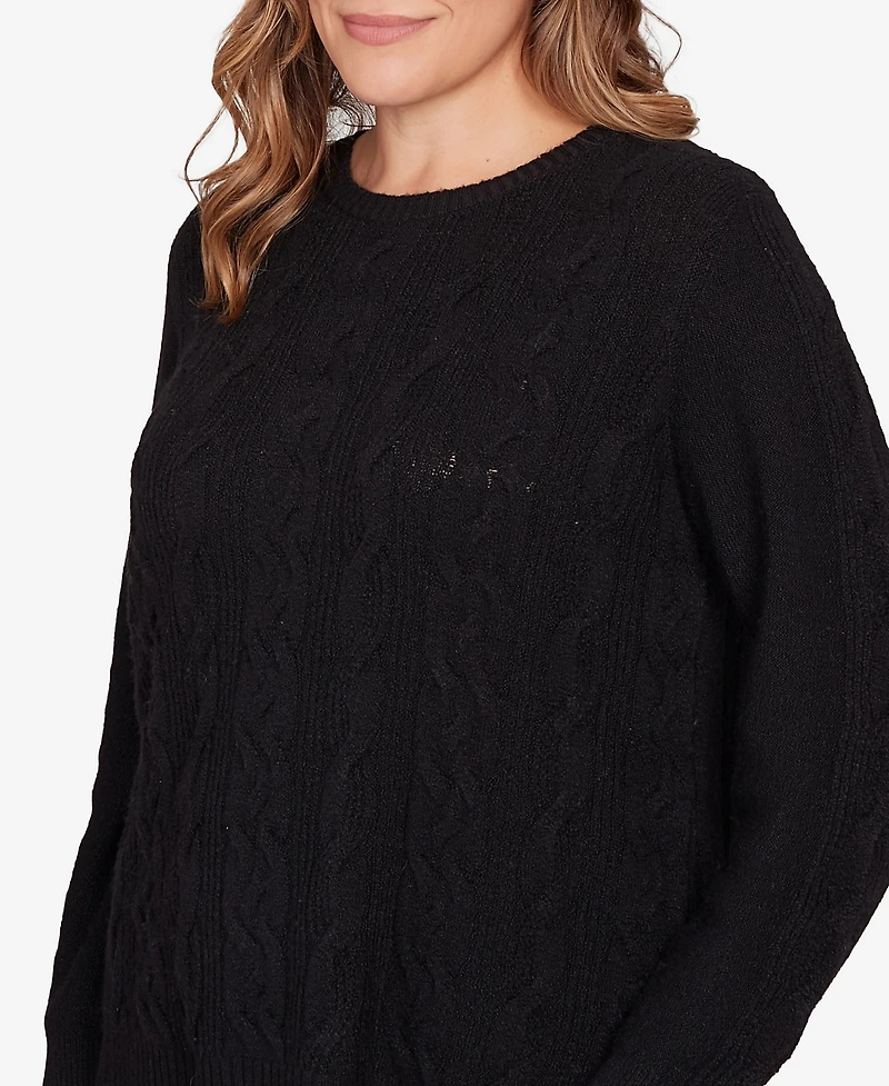 Ruby Rd. Plus Mixed Cable Cozy Sweater