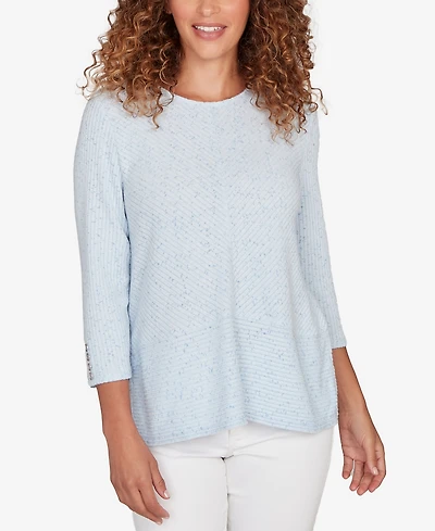 Ruby Rd. Plus Speckled Heather Rib Knit Top